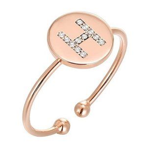 14K Gold Plated Initial H Letter Stackable Rings for Women | Fashion Rings